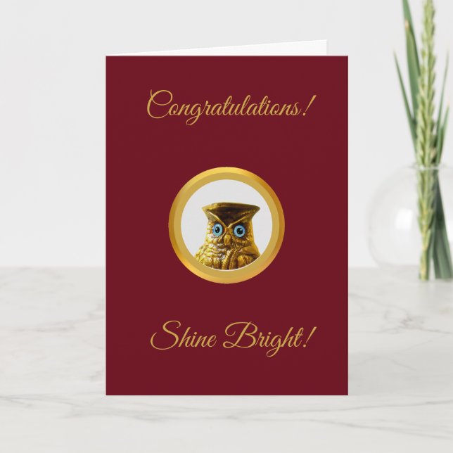 Carte de graduation Owl Félicitations (Devant)