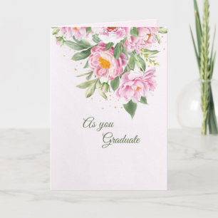 Carte de graduation Pink Peonies