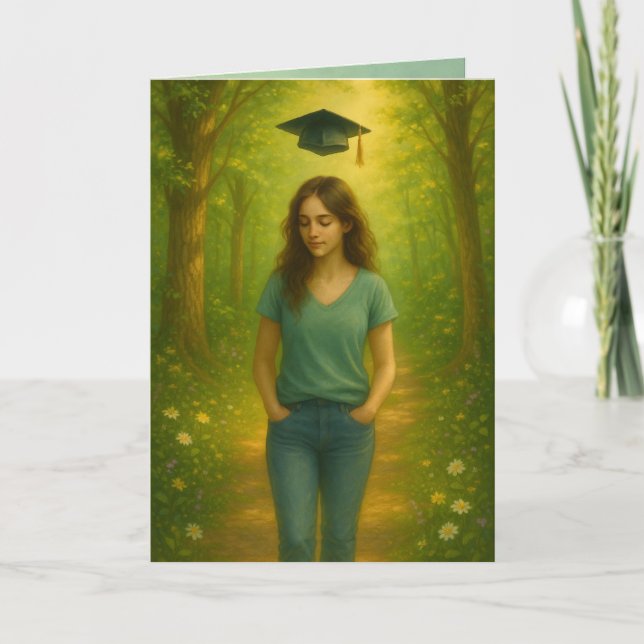 Carte de graduation pliée personnalisée Female Che (Devant)