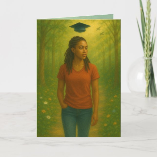 Carte de graduation pliée personnalisée Lames femm (Devant)
