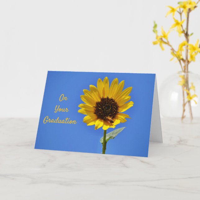 Carte de graduation pour l'avenir brillante de l'a (Fleur jaune)