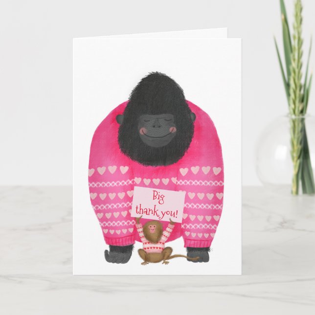 Carte de "grand merci" à la marionnette de Gorilla (Devant)