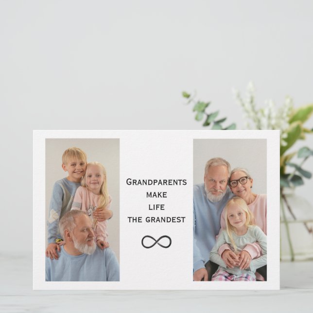 Carte de grand-parents photo et texte personnalisé (Debout devant)