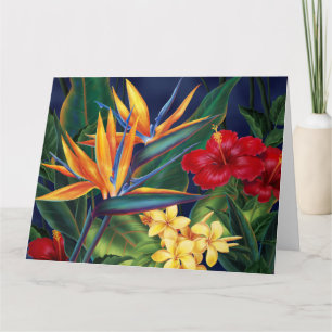 Carte de grand salut Tropical Paradise Hawaiian
