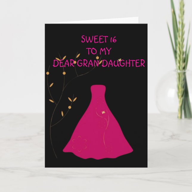 Carte de Grandaughter du bonbon 16 (Devant)