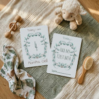 Carte de grande première de bébé à double bordure 