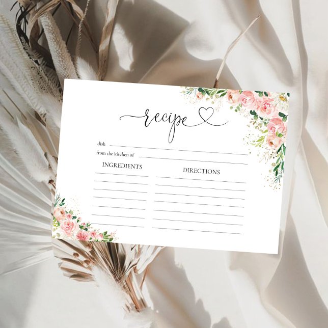 Carte de grande recette Rose Rose Rose Blush Gold (Créateur téléchargé)