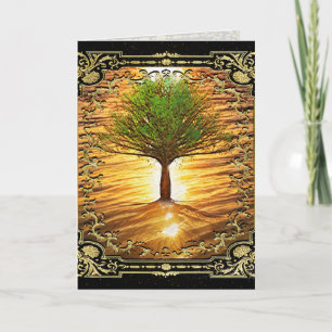 Carte de graphisme de l'arbre de vie doré