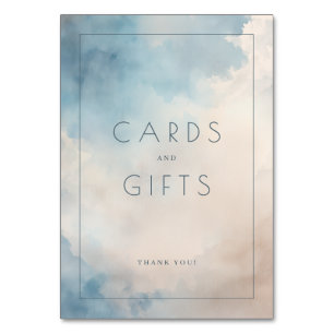 Carte de gratitude aquarelle bleu calme