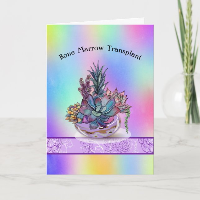 Carte de greffe de moelle osseuse avec succulents (Devant)