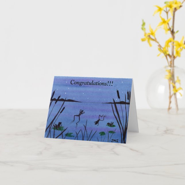 Carte de grenouilles de retraite (Fleur jaune)