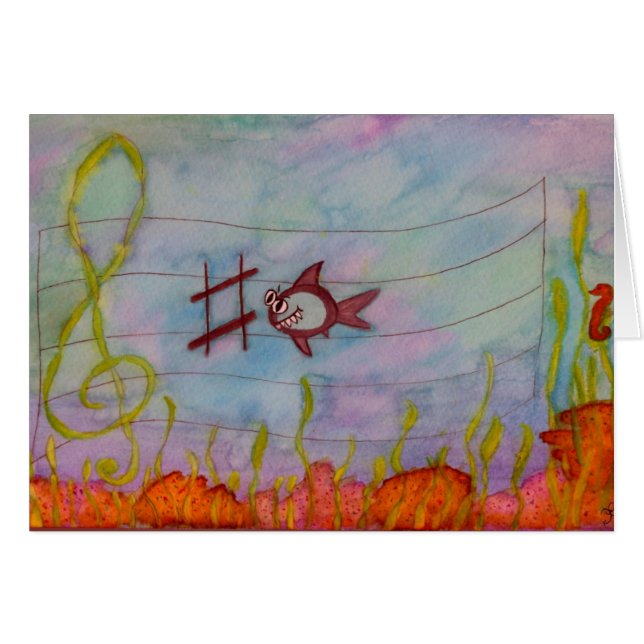 Carte de Gretting de musique de "C-Requin" (Devant horizontal)