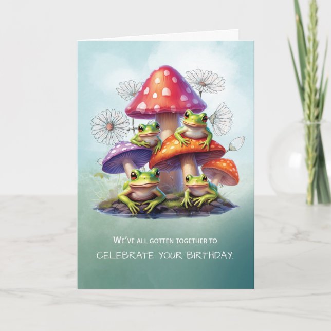 Carte De Groupe Amusant Souhaits Anniversaire Avec Greno (Devant)