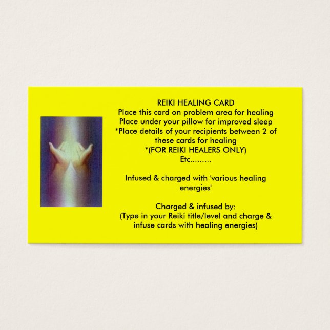 Carte de guérison Reiki (Devant)