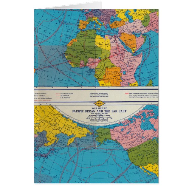 Carte de guerre Atlantique, Eurasie, Afrique, Paci (Devant)