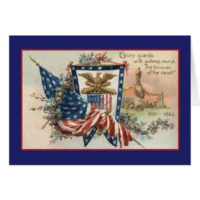 Carte de guerre civile patriotique vintage (Devant horizontal)