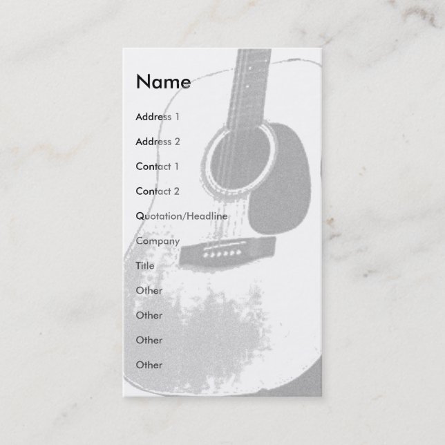 Carte de guitare (Devant)