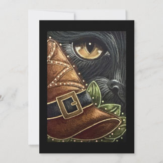 Carte de Halloween 1 Chat Noir avec Chapeau de Sor