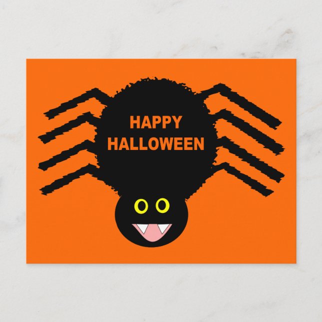 Carte de Halloween Araignée Noire (Devant)