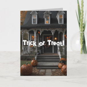 Carte de Halloween avec comptine de 'Trick or Trea