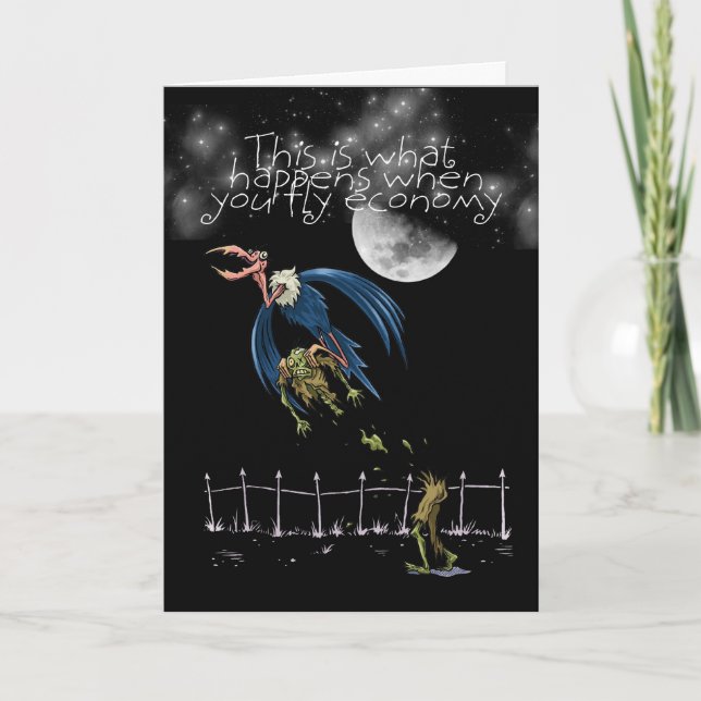 Carte de Halloween avec l'humeur de vautour et de (Devant)