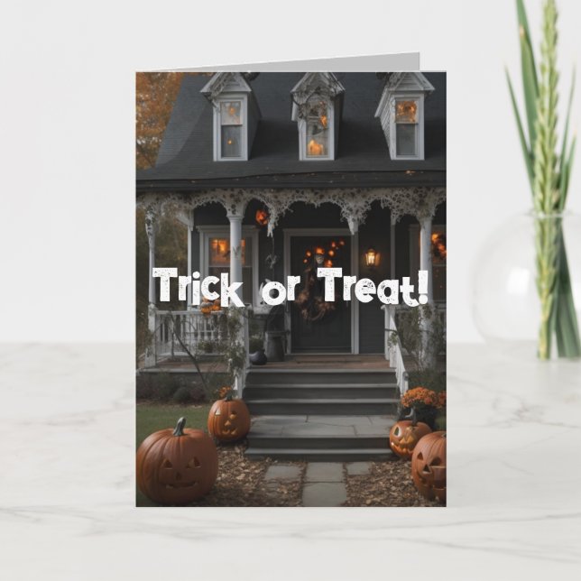 Carte de Halloween avec une comptine pour la fête  (Devant)