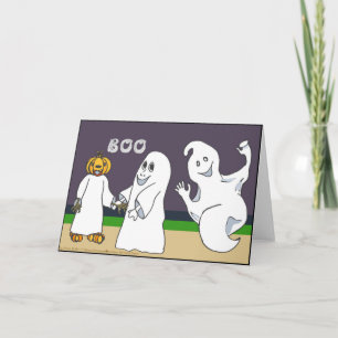 Carte de Halloween BOO 3 Fantômes pour la tournée 