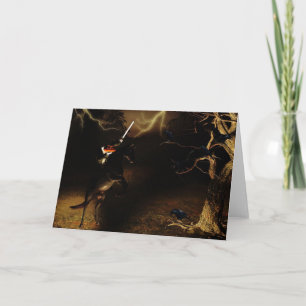 Carte de Halloween de cavalier sans tête