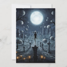 Carte de Halloween de cimetière