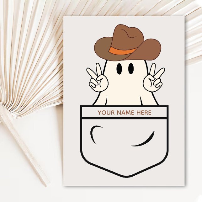 Carte de Halloween de poche Thème Western Boo Cowb (Pocket Theme Western Boo Cowboy Fun Halloween Card)