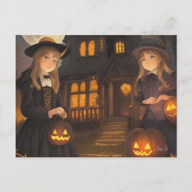 Carte de Halloween - Filles par Ailly Howard (Devant)