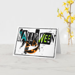 Carte de Halloween Moderne Abstraite avec Citrouil