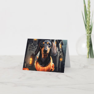 Carte de Halloween pour teckel