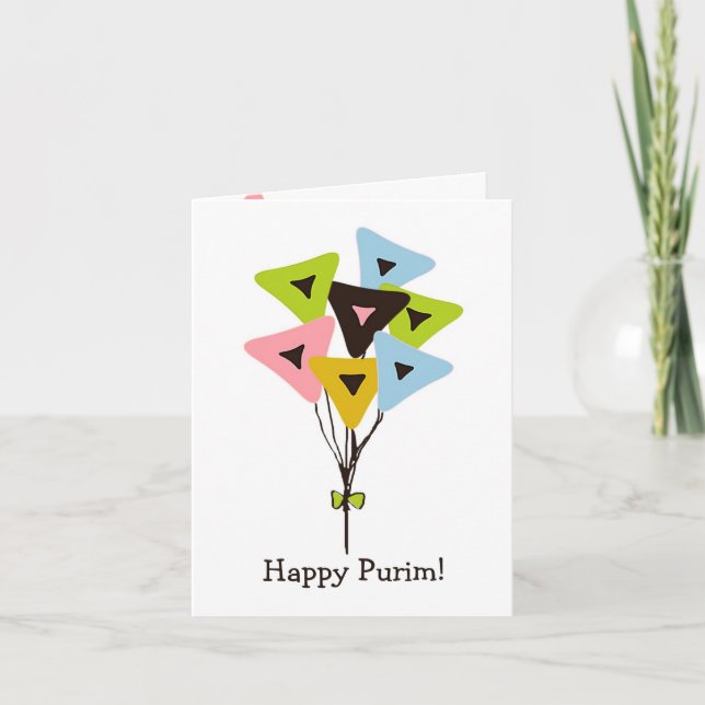 Carte de Hamantaschen Purim d'hélium (Devant)