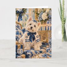 Carte de Hanoukka Westie
