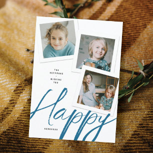 CARTE DE HANUKKAH À TROIS PHOTOS