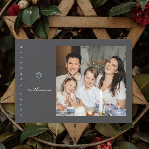 Carte de Hanukkah avec photo de l'étoile de David