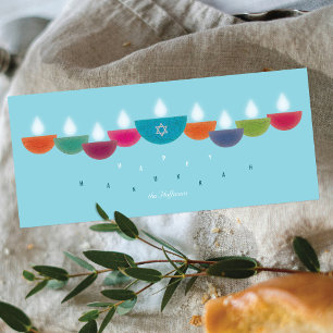 Carte de Hanukkah Menorah de lampes à huile colo