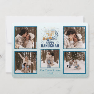 Carte de Hanukkah personnalisée avec 5 photos