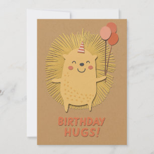 Carte de hérisson Birday Hugs