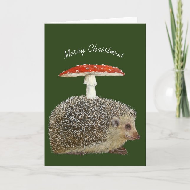 Carte de hérisson de Noël (Devant)
