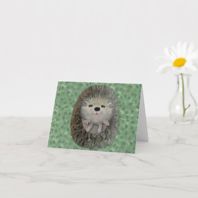 Carte de hérisson pour bébé (Petite plante)