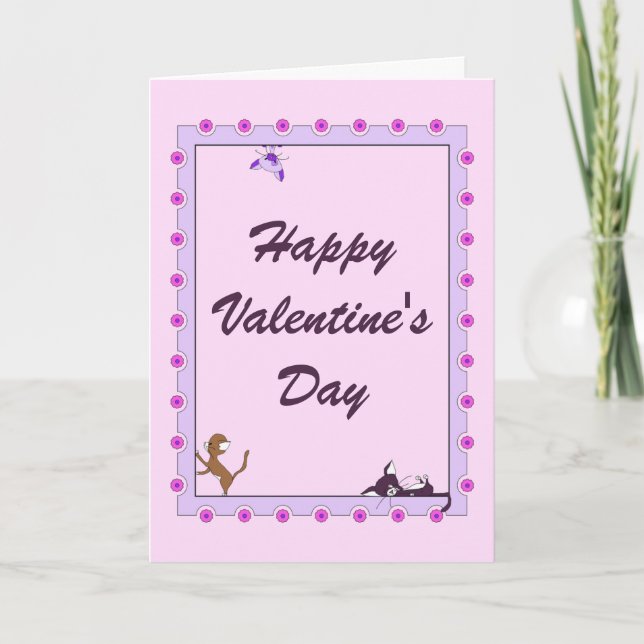 Carte de heureuse Sainte-Valentin - chats (Devant)