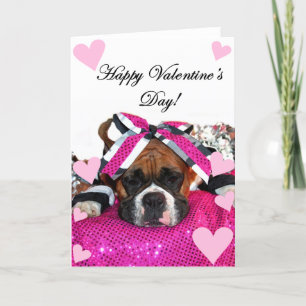 Carte de heureuse Sainte-Valentin de boxeur de