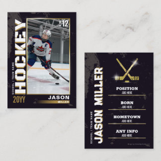 Carte de hockey Carte de joueur de hockey Black Go