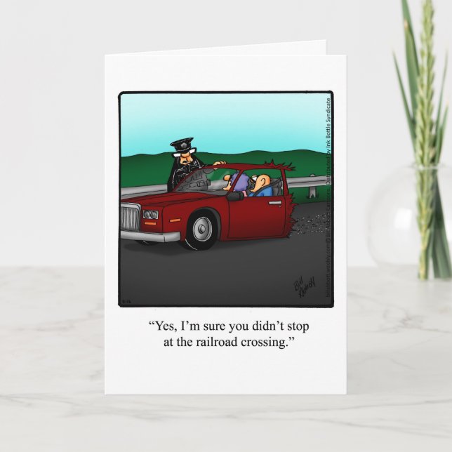 Carte de Humour Bon Voyage pour un voyage sur la r (Devant)