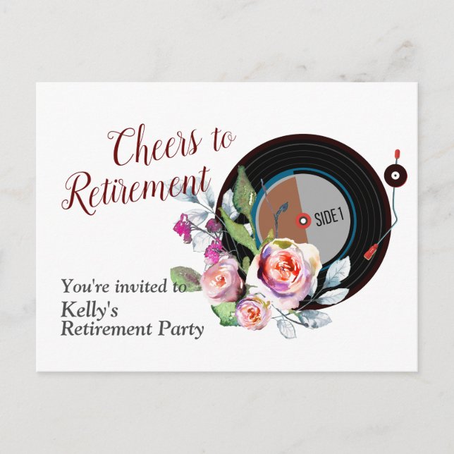 Carte de invitation de fête de retraite de musique (Devant)