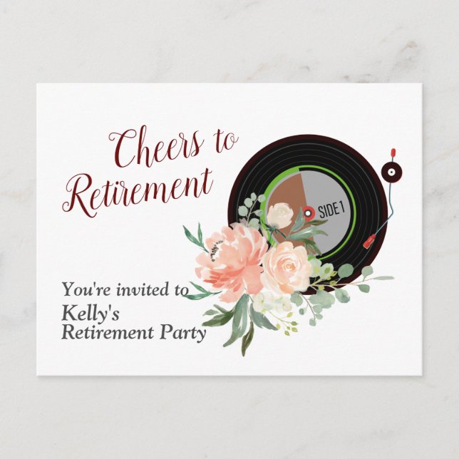 Carte de invitation de fête de retraite de musique (Devant)