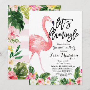 Carte de Invitation de la partie Flamant rose de d
