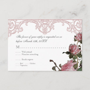 Carte de Invitation de réponse RSVP - Rose Trellis